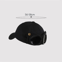 Load image into Gallery viewer, Aviator Baseball Cap – Unisex Summer Hat with Built-In Sunglasses