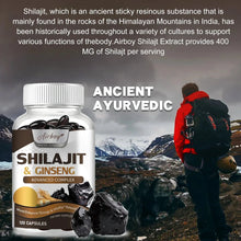 Load image into Gallery viewer, Shilajit & Ginseng Supplement - Provides Energy and Endurance, Enhances Brain & Memory, Immune Support - 120 Capsules