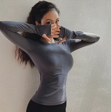 Load image into Gallery viewer, Long Sleeve Yoga Shirts Sport Top Fitness Clothes Wear for Women Gym Femme Jersey Mujer Running