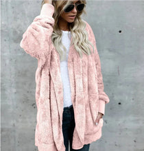Load image into Gallery viewer, Double Fleece Plush Hooded Cardigan Jacket Women