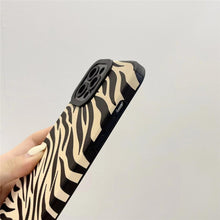 Load image into Gallery viewer, Luxury Zebra Pattern PU Leather Phone Case for iPhone 7 8 Plus X XR XS 11 12 13 14 Pro Max Soft Silicon Cover Girl Black White Zebra Print Phone Cover Black Soft Leather Black White Case For iPhone