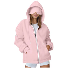 Load image into Gallery viewer, Women's Oversized Hoodies: Multi-Pocket Eyemask Sweatshirt