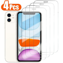 Load image into Gallery viewer, 4Pcs Full Cover Protection Glass On the For iPhone 13 12 11 14 Pro Screen Protector For iPhone 6s 7 8 Plus 5s 14 XR XS MAX Glass Case-Friendly Transparent Tempered Glass Screen Protector