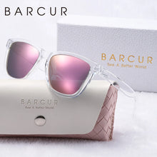 Load image into Gallery viewer, BARCUR Fashion Energetic Polarized Sunglasses for Women – Transparent Lightweight PC Frame Oval UV400 Protection Ladies Holiday Sun Glasses with Stylish Mirror Lens and Elegant White Gift Box – Perfect for Travel Beach & Summer Outings