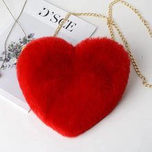 Load image into Gallery viewer, Fashion Women's Heart Shaped Handbags Cute Faux Fur Crossbody Bags Lady Soft Plush Chain Shoulder Bag Shopper Totes