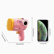 Load image into Gallery viewer, 40 Hole Dinosaur Bubble Handheld Bubble Machine Electric Bubble Gun Outdoor Wedding Party Toy