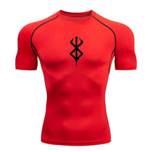 Load image into Gallery viewer, Men's Print Compression Shirts Summer Short Sleeve Rash Guard Gym Workout T-shirt Athletic Quick Dry Baselayer Undershirts Tops