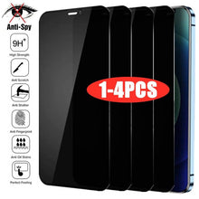 Load image into Gallery viewer, 4PCS Full Cover Privacy Tempered Glass For iPhone 11 12 13 PRO MAX Anti-Spy Screen Protectors For iPhone 14 XS Max XR 7 8 Plus Anti Spy Privacy Screen Protector For iPhone