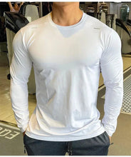 Load image into Gallery viewer, Men's Sports Fitness Long Sleeve Outdoor Badminton Quick Dry Training Shirt Casual Thin Running Top Bodybuilding Sportswear