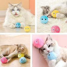 Load image into Gallery viewer, Smart Fluffy Plush Cat Ball Toys Interactive Chirping Balls Cat Kicker Toys 3 Lifelike Sounds Fun Kitty Kitten Toys Interactive Electric Cat Ball with Sound