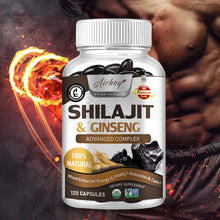 Load image into Gallery viewer, Shilajit & Ginseng Supplement - Provides Energy and Endurance, Enhances Brain & Memory, Immune Support - 120 Capsules