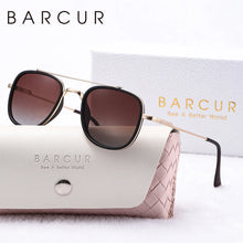 Load image into Gallery viewer, BARCUR Cool Oval Double Beam Fashion Sunglasses for Women & Men Polarized Sunshade UV400 Protection Trendy Outdoor Eyewear with Exclusive White Brand Gift Box for Summer