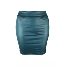 Load image into Gallery viewer, Mandotos Black Imitation Leather Pencil Mini Skirt High Waist Korean Fashion Women Wholesale Summer