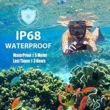 Load image into Gallery viewer, Waterproof For iPhone 14 13 12 11 Pro Max Case Red Clear Cover Diving Underwater Swim Outdoor Sports Built-in Screen Protector Full Body Heavy Duty Protective Cover for iPhone