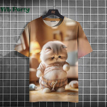 Load image into Gallery viewer, Cat Print shirts - Y2K Graphic T-Shirt