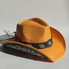 Load image into Gallery viewer, 2026 Embroidery Horse Accessories Straw Cowboy Hat for Women Men – Western Sun Hat for Country Concert Rodeo and Cowgirl Hat