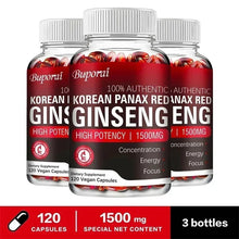 Load image into Gallery viewer, Korean Red Panax Ginseng Capsules - Increases Energy, Mood, Stamina & Performance Supports Mental Health