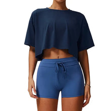 Load image into Gallery viewer, New Sport T-Shirt: Loose Cotton Crop Top for Dance & Gym