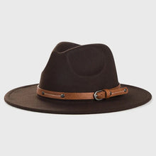 Load image into Gallery viewer, Unisex Wool Fedora – Flat-Brim Felt Hat for Fall & Winter