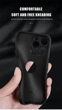 Load image into Gallery viewer, Luxury Leather Case for iPhone 14 13 12 11 Pro MAX XS XR 7 8 Plus Classic Silicone Phone Cover Leather Case Thin Flexible Soft Grip Luxury PU Leather Cover for Men Durable Anti-Scratch Full Phone Cases