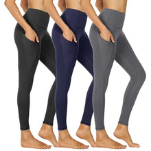 Load image into Gallery viewer, 3-Pack High-Waisted Cropped Yoga Pants with Slanted Pockets