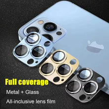 Load image into Gallery viewer, Camera Lens Protector on For iPhone 14 13 12 Pro Max 13Mini Tempered Glass For iPhone 11 13 14 Pro 14Plus Metal Camera Protector Camera Film Protective Lens Case