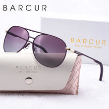 Load image into Gallery viewer, BARCUR Women’s Pink Metal Comfortable Fashionable Frame Polarized Sunglasses – Lightweight UV400 Blue Gradient Mirror Lenses Oval Fashion Shades for Summer Travel Beach Summer Outfits & Stylish Apparel Accessories