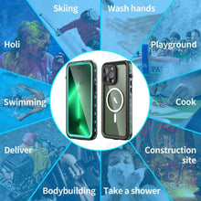 Load image into Gallery viewer, Waterproof Case For iPhone 14 Pro Max 14 Pro iPhone 13 Pro Max Protector Full Body Protective Dustproof Magnetic Phone Case Waterproof 360 Degree All-Round Protection with Built-in Screen Protector Outdoor Transparent Shockproof Case