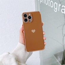 Load image into Gallery viewer, Luxurious Heart Soft Anti-Scratch Full Lens Protection Silicone Girls Shockproof Phone Case for iPhone Phone Case For iPhone 14 13 12 Pro 12Mini Soft Women Elegant Love Heart Shockproof Bumper Phone Case