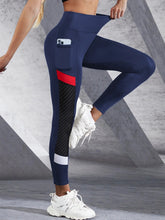 Load image into Gallery viewer, 🖤 Colorblocked Mesh High-Waist Yoga Leggings with Side Pockets