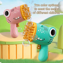 Load image into Gallery viewer, 40 Hole Dinosaur Bubble Handheld Bubble Machine Electric Bubble Gun Outdoor Wedding Party Toy