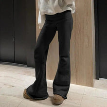 Load image into Gallery viewer, Low-Waisted Solid Flare Boot-Cut Pants Women