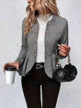 Load image into Gallery viewer, Women’s Plus-Size Solid Color Peplum Jacket – Casual Outerwear