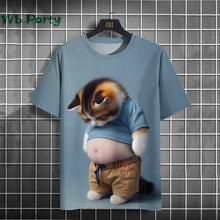 Load image into Gallery viewer, Cat Print shirts - Y2K Graphic T-Shirt