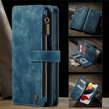 Load image into Gallery viewer, Vintage Card Holder Leather Wallet Case for iPhone 11 12 13 14 Pro Max Mini XR XS Max 8 7 6s Plus SE Storage Pocket Cover Flip Case PU Leather Protective Case With Magnetic Closure