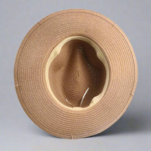 Load image into Gallery viewer, Unisex Metal Letter Straw Panama Hat