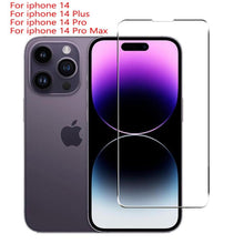 Load image into Gallery viewer, 4Pcs Protective glass on For iPhone 14 13 12 11 Pro Max XS XR Mini screen protector Tempered glass For iphone 7 8 14 Plus glass Clear Screen Protector Guard Anti Scratch Screen Protector For iPhone