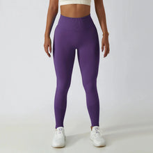 Load image into Gallery viewer, Seamless Ribbed Yoga Leggings – Tummy Control Fit