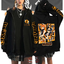 Load image into Gallery viewer, 🏐 Haikyuu!! Karasuno High School Zip-Up Hoodie – Unisex Anime Streetwear