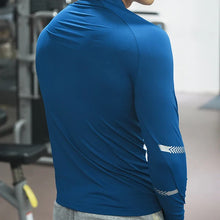 Load image into Gallery viewer, Men's Stand Collar Zipper T Shirt for High Intensity Workouts