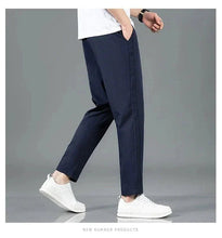 Load image into Gallery viewer, Ice Silk Men's Pants 2025 Summer New Black Gray Thin Business Casual Pants Outdoor Elastic Breathable Straight Leg Sweatpants