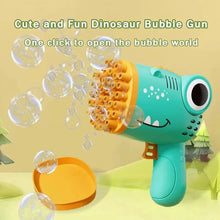 Load image into Gallery viewer, 40 Hole Dinosaur Bubble Handheld Bubble Machine Electric Bubble Gun Outdoor Wedding Party Toy