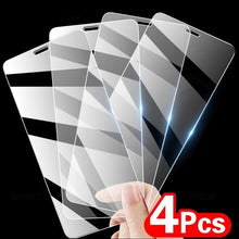Load image into Gallery viewer, 4PCS Tempered Glass For iPhone 11 12 13 14 Pro MAX XR X XS Max Screen Protector on For iPhone 12 11 13 14 Mini 7 8 6 Plus Glass Edge- Bubble Free- Scratch Resistant Protective Film For iPhone