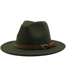 Load image into Gallery viewer, New Adjustable Unisex Wool Fedora Hat Luxury Wide Brim Fedora Floppy Hat Gentleman Elegant Winter Autumn Wide Comfortable Soft Hat Outdoor Wide Brim Hat With Strap