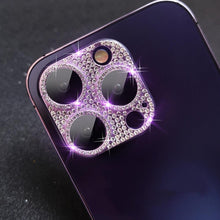 Load image into Gallery viewer, Camera Protector For iPhone 14Pro 14 13 12 Pro 11 Max Bling Glitter Diamond Metal Lens Glass Film 13Pro 14Plus 14 14ProMax Ring Shiny Diamond Metal Cover Glass Lens Protector Accessories