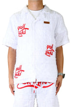 Load image into Gallery viewer, MARQUIS Men's ripped & repaired short sleeve button down shirt