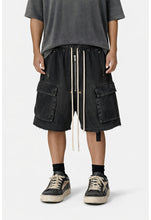 Load image into Gallery viewer, NOIR DRAWSTRING DENIM CARGO