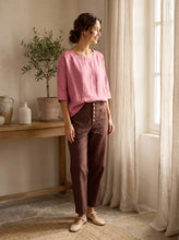 Load image into Gallery viewer, Linen Simple Button Fly Trousers HEIDI