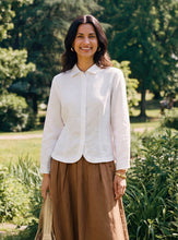 Load image into Gallery viewer, 100% Linen Small Collar Curved Hem Tailored Shirt AVELINE