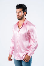 Load image into Gallery viewer, Men's Satin Pink Dress Shirt